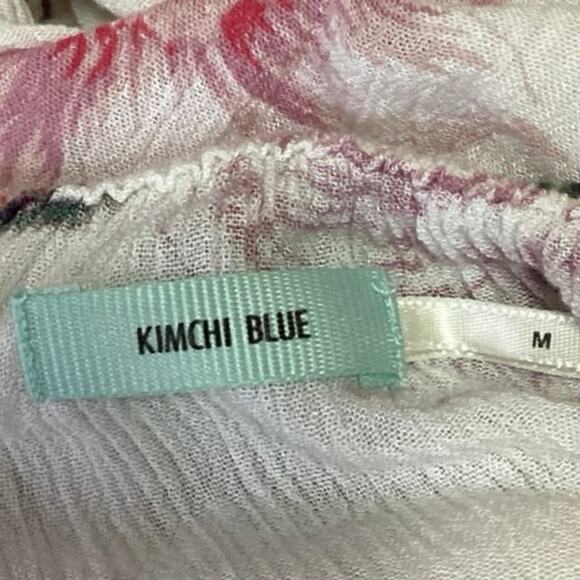 Urban Outfitters Kimchi Blue Pia Cream Floral Off The Shoulder Blouse Top Sz M - Picture 3 of 4